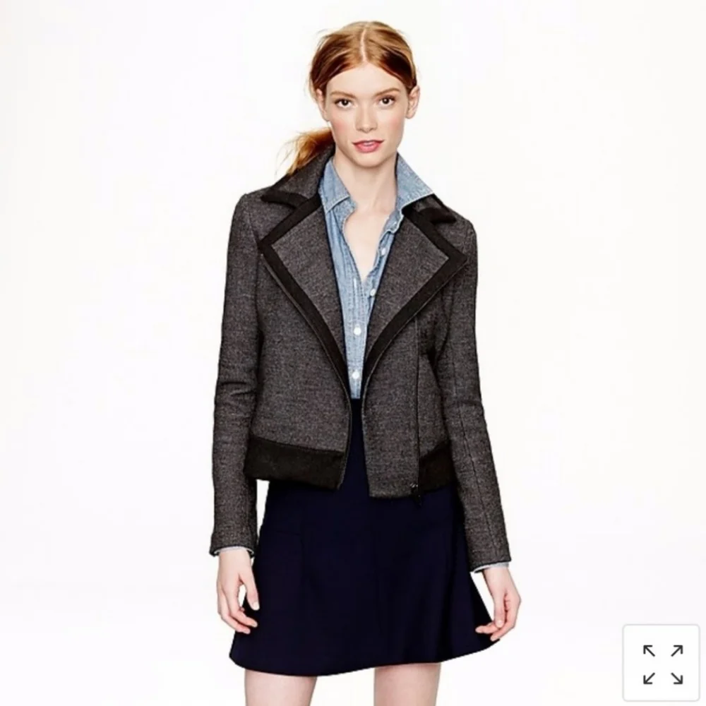 J. Crew Stretch Wool Motorcycle Jacket 07569 Size 2
